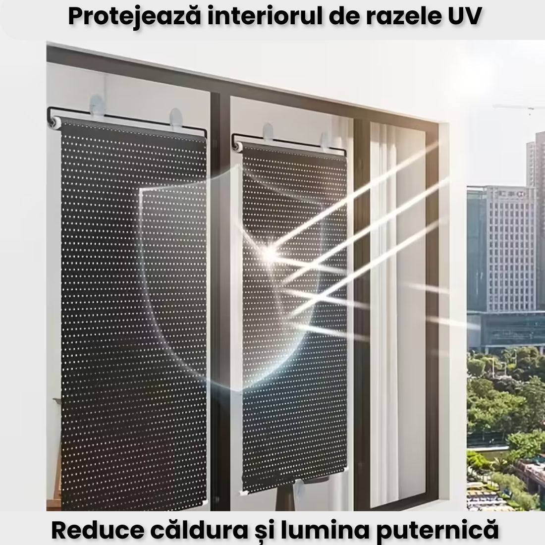 Set de 2 jaluzele de fereastra cu fixare simpla 125x68cm – Portabila, reglabila