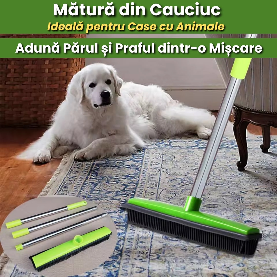 Mătură din Cauciuc – Ideală pentru Păr de Animale și Curățenie Rapidă