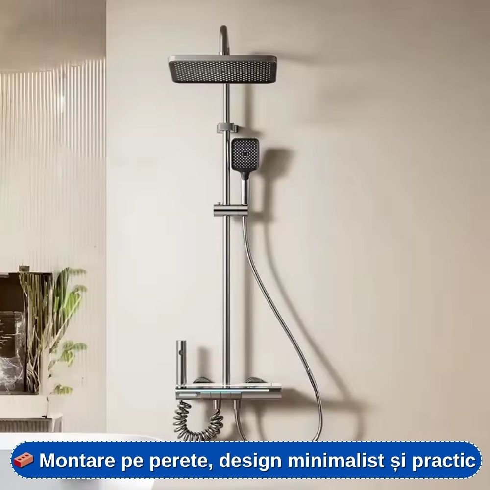 Set Duș Modern Digital cu Iluminare LED și Afișaj al Temperaturii – Design Modern, Confort Maxim