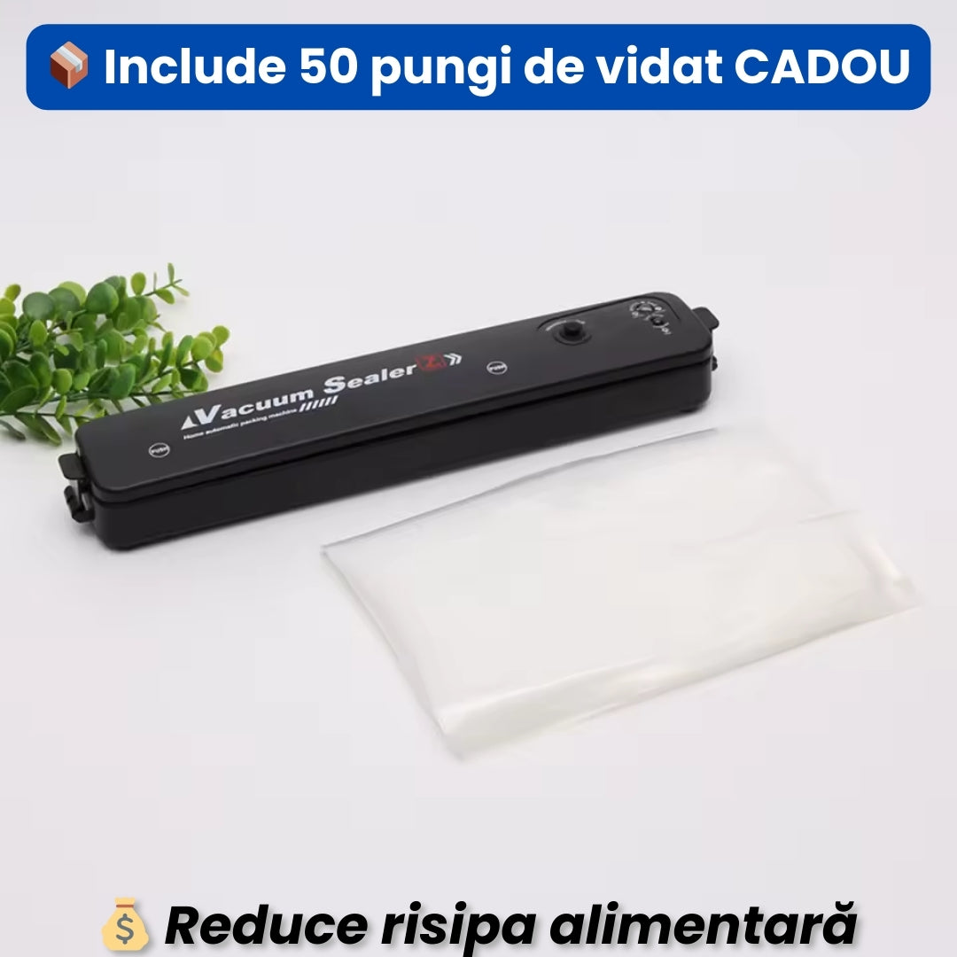 Aparat de Vidat Alimente + 50 Pungi Cadou – Păstrează Prospețimea