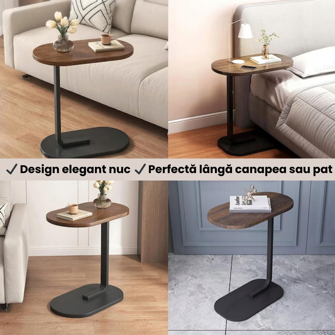 Măsuță Ovală Laterală pentru Cafea – Design Modern și Stabil