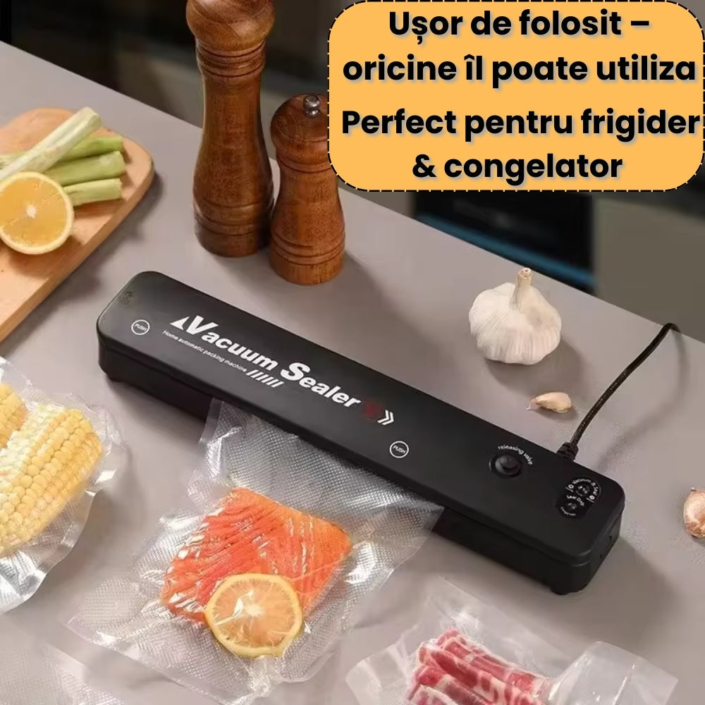 Aparat de Vidat Alimente + 50 Pungi Cadou – Păstrează Prospețimea