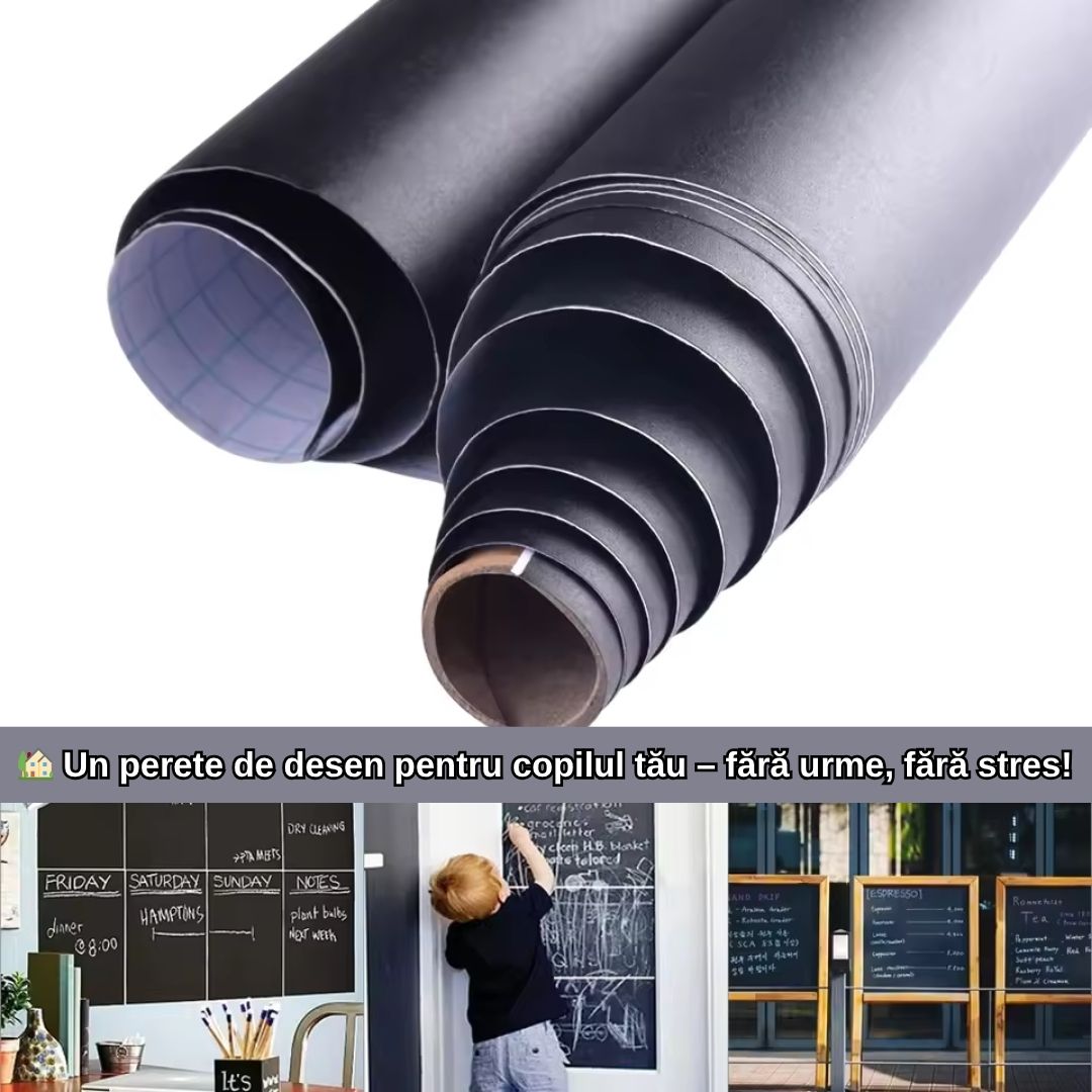 Tăblă de Scris Autocolantă 45x200 cm – Perfectă pentru Copii, Birou sau Casă!