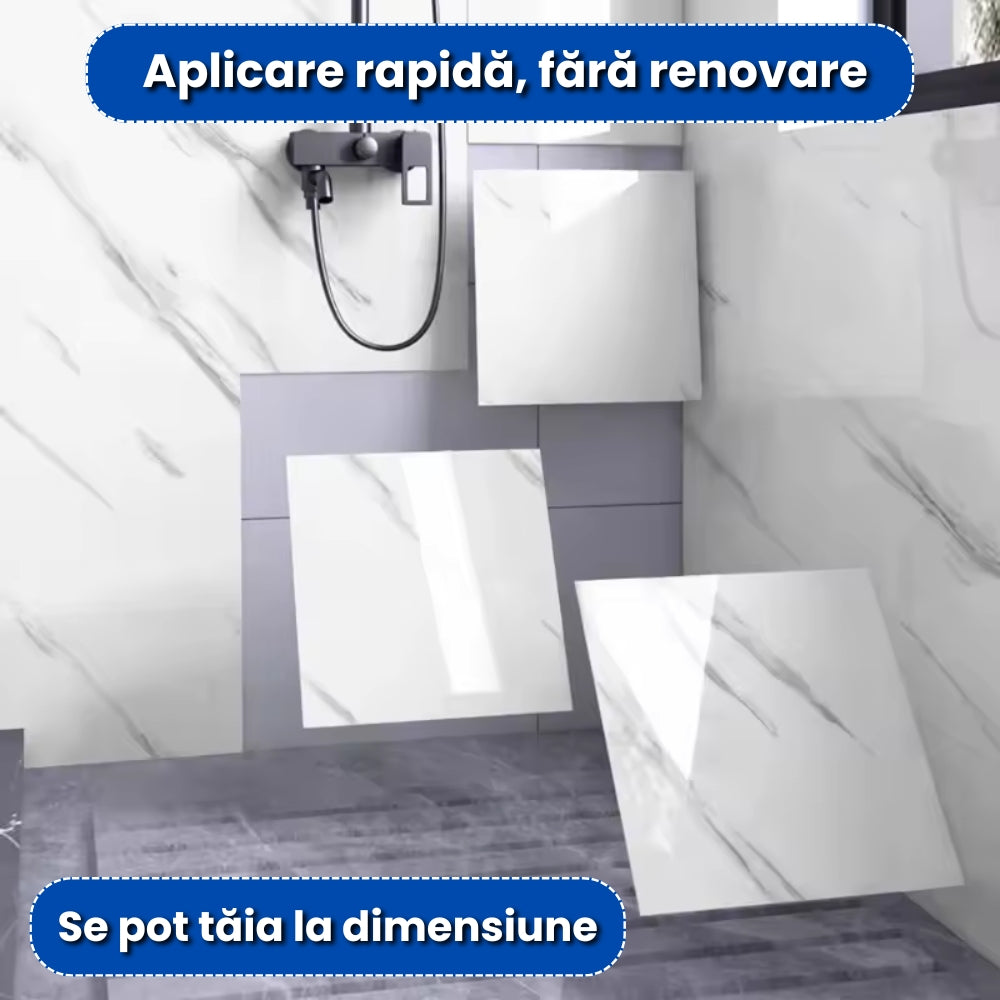 Set 20 Plăci Autocolante PVC – Imitație Marmură, 60×30 cm