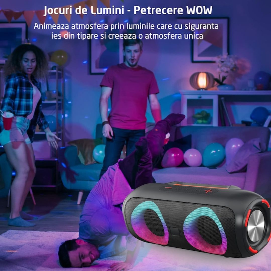Boxa portabila Bluetooth,Lumini RGB, 4000mAh - Putere și distractie oriunde mergi