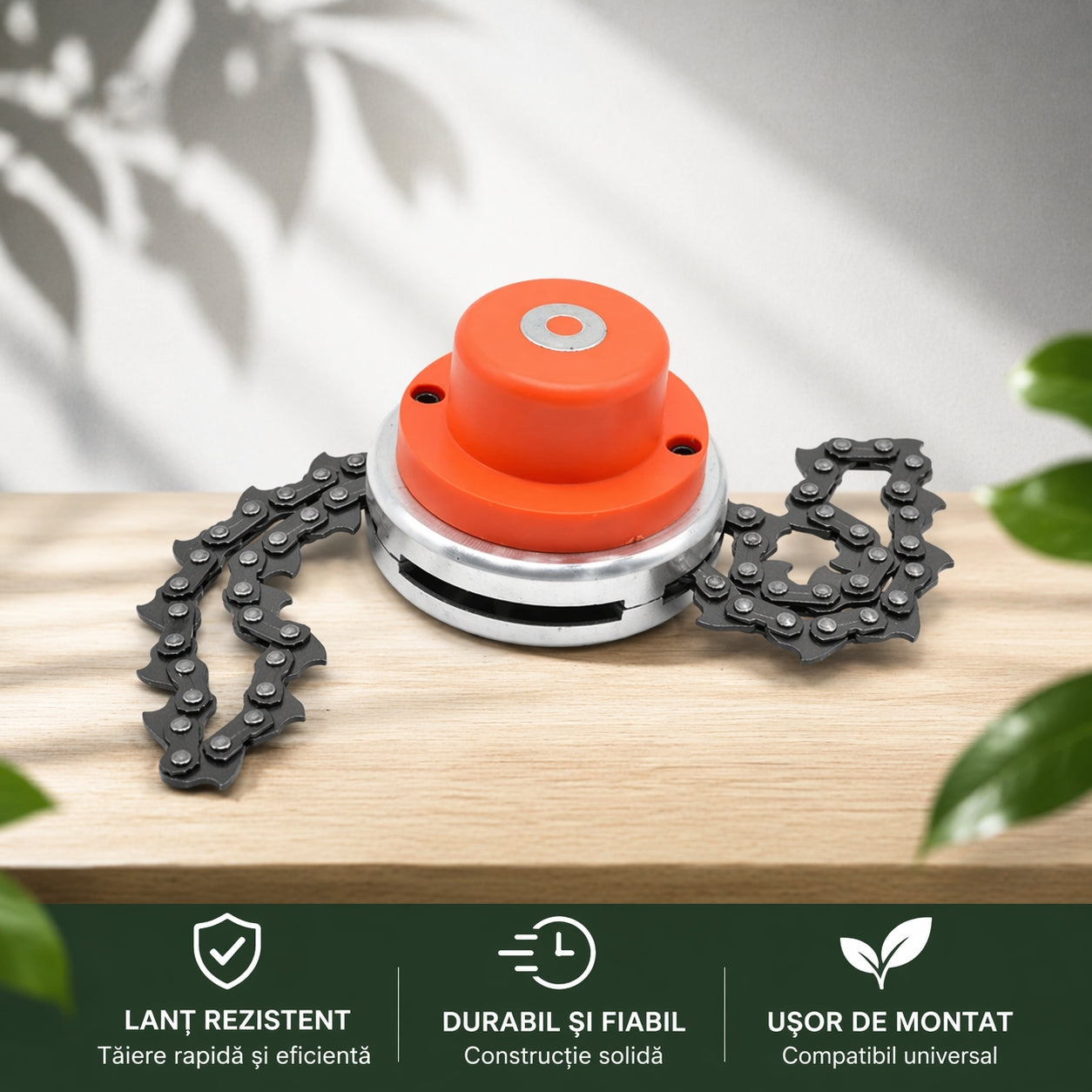 Set de 2 Accesorii cu lant pentru motocoasa – Ideal pentru iarba tare si arbusti