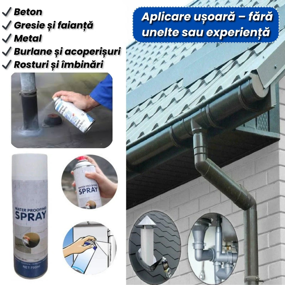 Set de 2 Sprayuri Etanșare Impermeabil 750ML - Sigilare Instant cu Peliculă Cauciucată