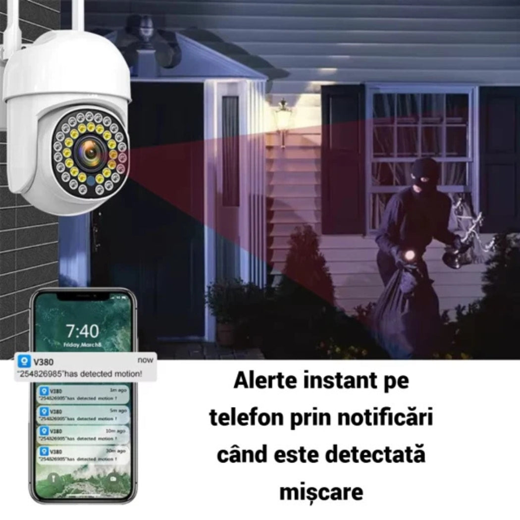 Set 2 Camere Supraveghere WiFi – Interior & Exterior, Zoom 4X, Audio Bidirecțional