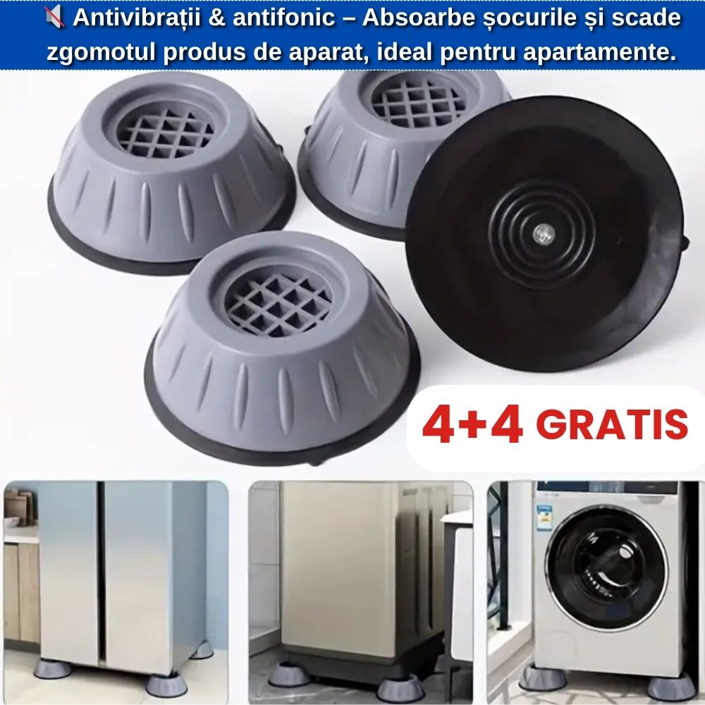 Set 2 de Suporti Anti-Alunecare & Anti-Zgomot – Protejează Podeaua și Aparatele