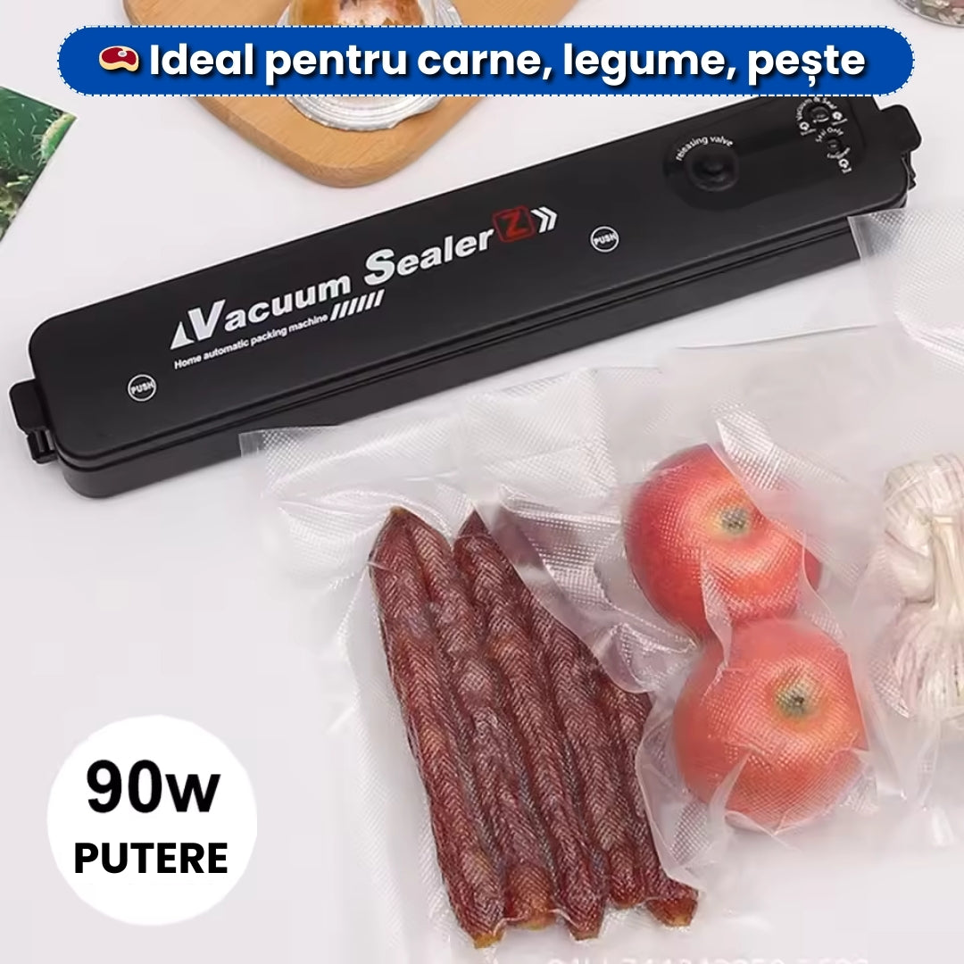 Aparat de Vidat Alimente + 50 Pungi Cadou – Păstrează Prospețimea