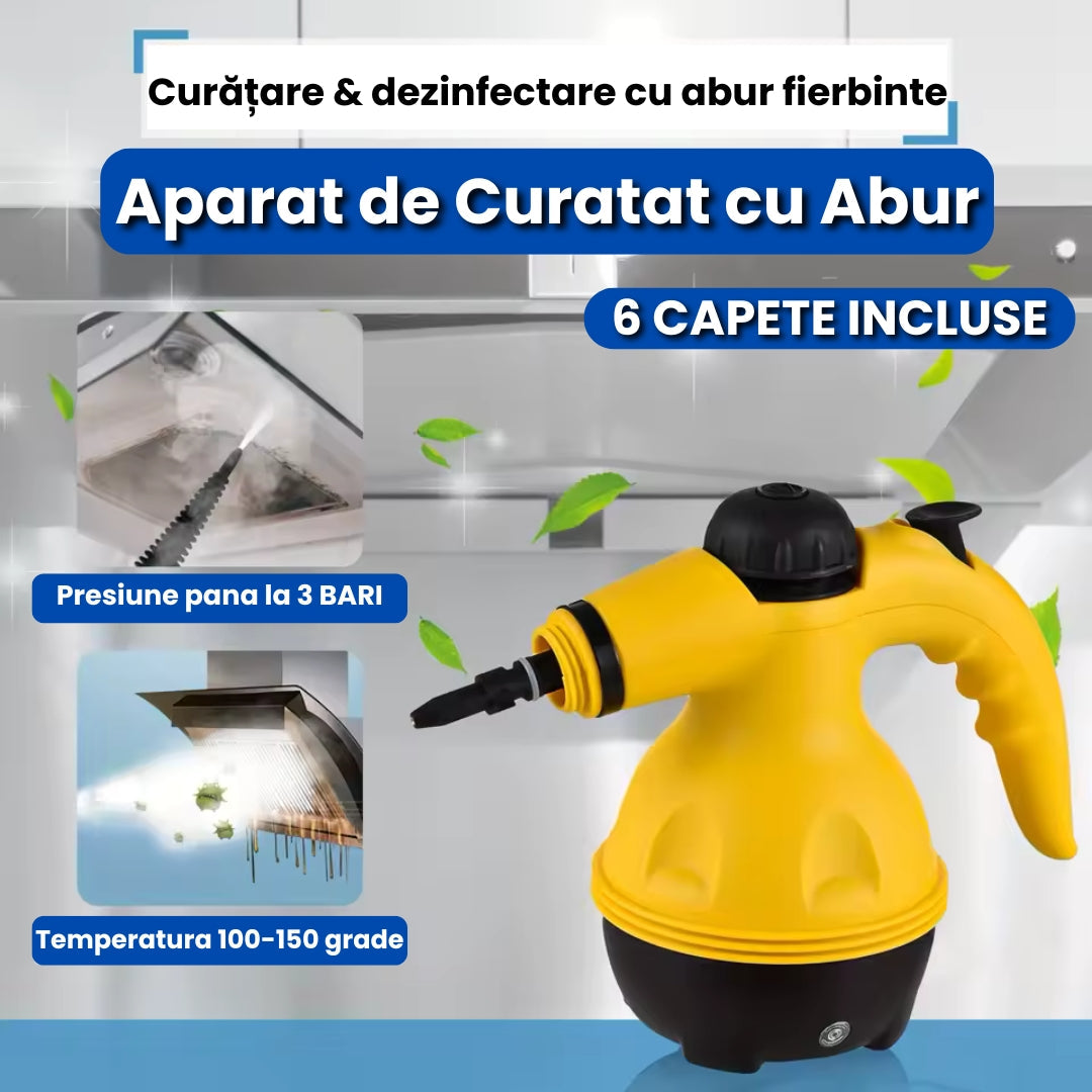 Aparat de Curățat cu Aburi 6 în 1 – 1050W, Sterilizare Rapidă, 3 Bari
