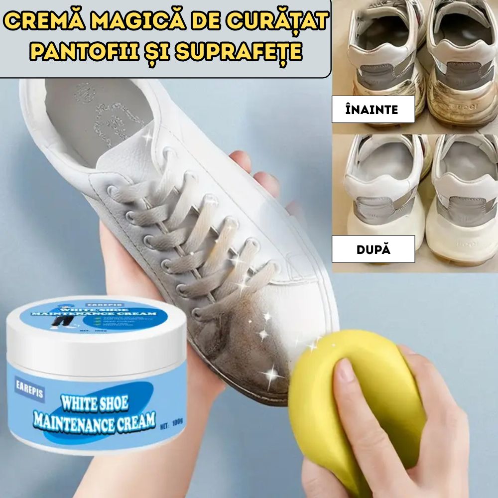Cremă Magică Multifuncțională de Curățare Pantofi și Suprafețe - Aplicare rapidă fără apă