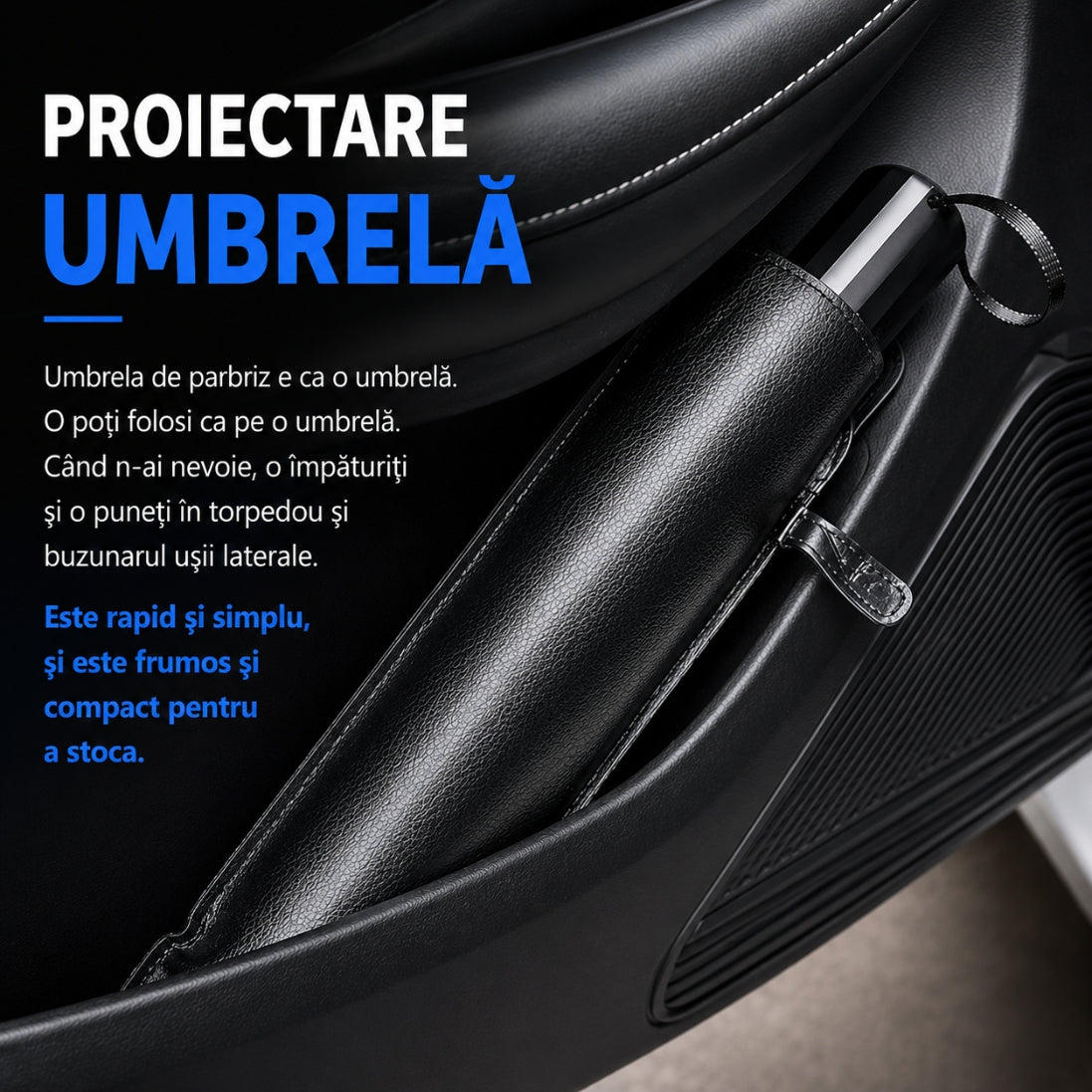 Set de 2 Parasolare Auto Tip Umbrelă – Protecție UV + Interior Răcoros, Montare în 3 Secunde