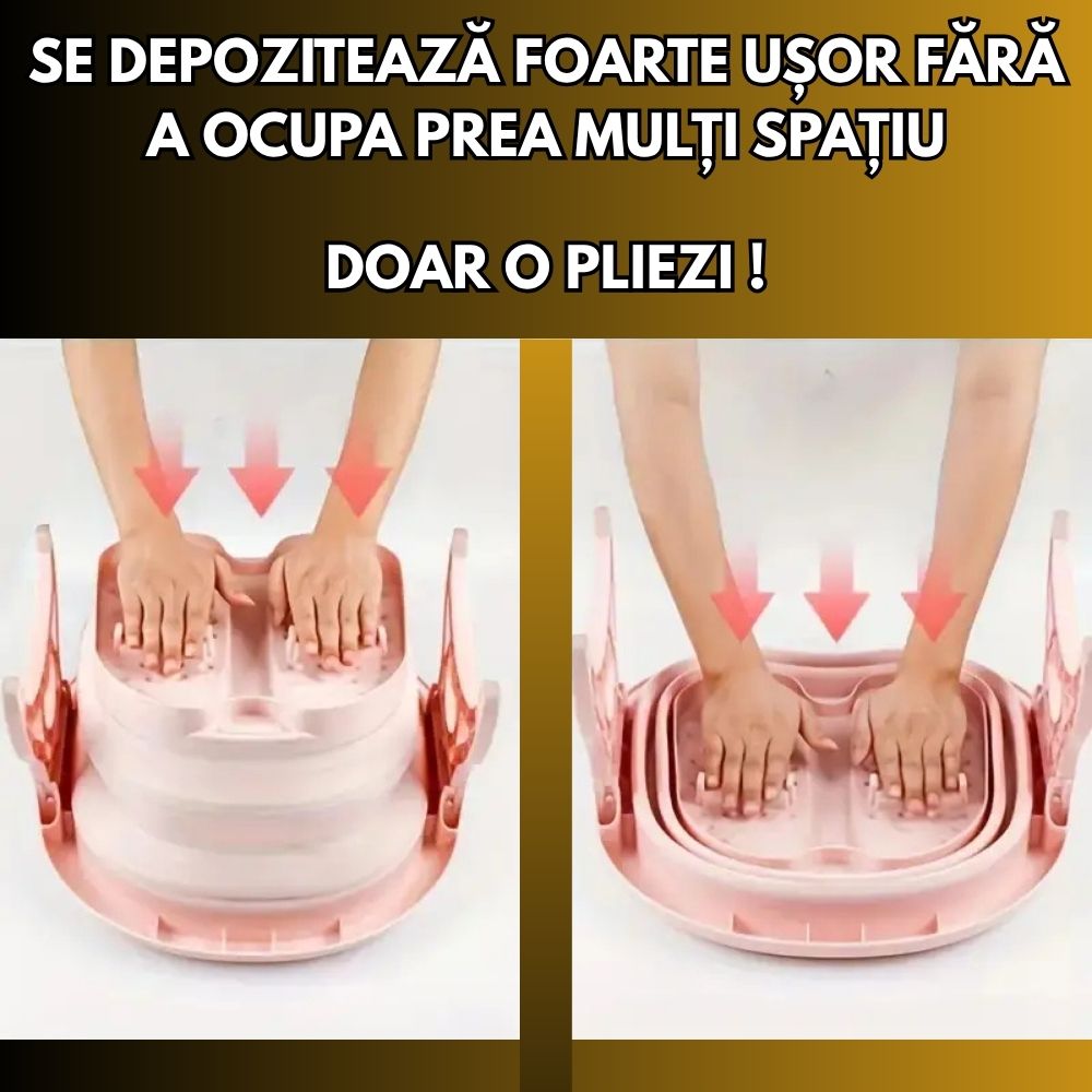 Cădiță pliabilă cu role de masaj și bază antiderapantă – Relaxare completă pentru picioare obosite