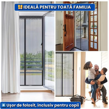 Set de 2 Perdele Magnetice Anti-Insecte 100x210 cm – Protecție Maximă pentru Uși