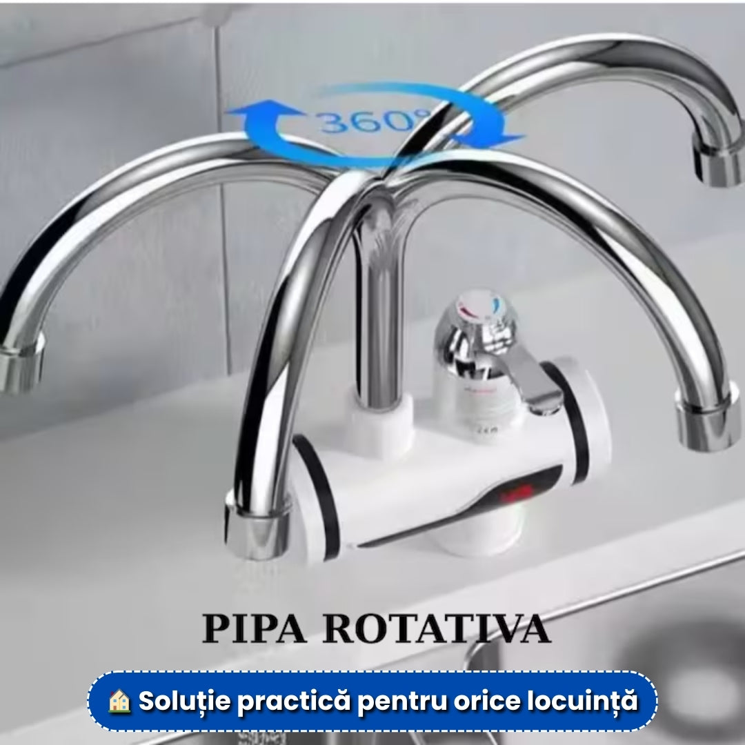 Robinet Electric cu Încălzire Instant – 3000W, Apă Caldă Rapid, Afișaj Digital, 360°