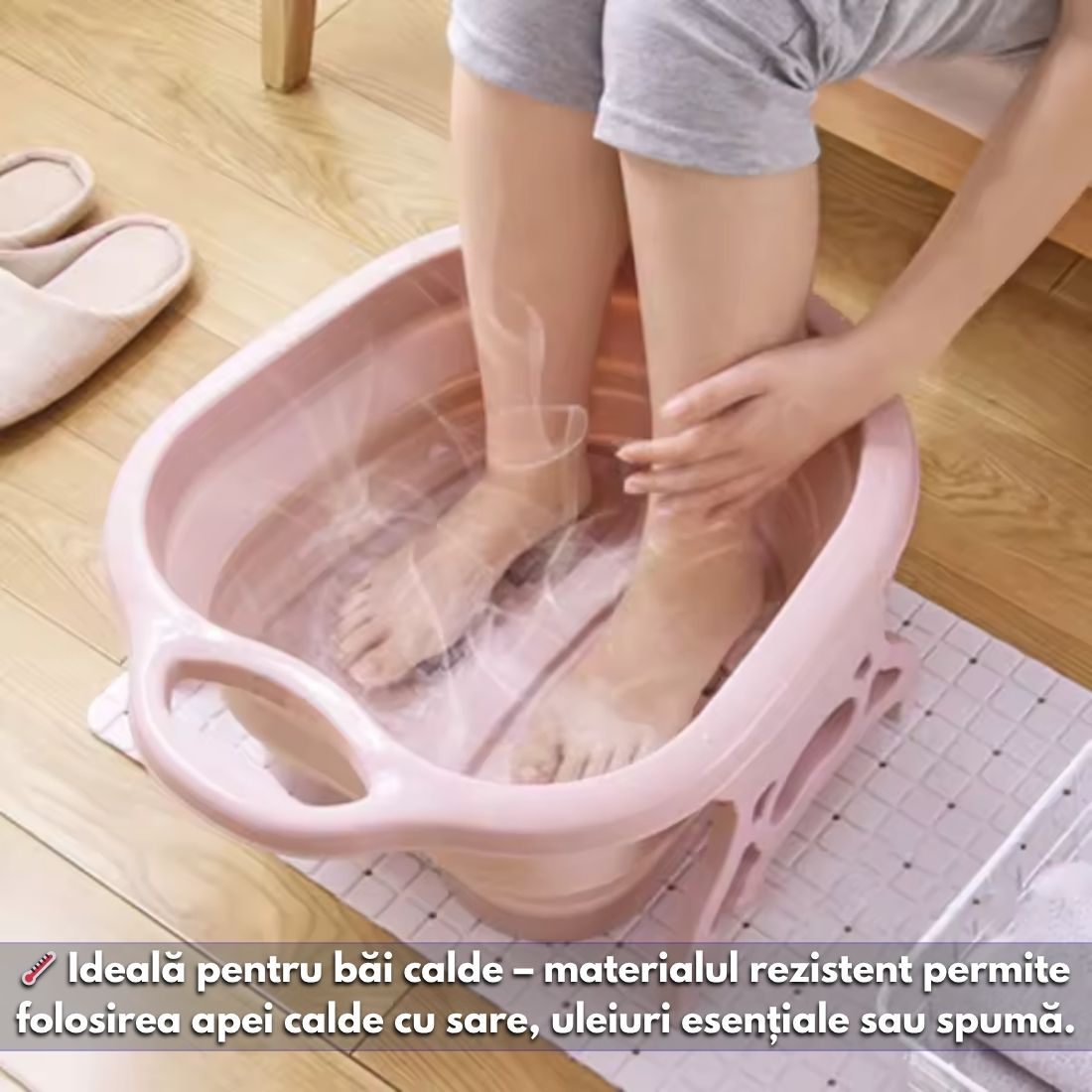 Cădiță pliabilă cu role de masaj și bază antiderapantă – Relaxare completă pentru picioare obosite