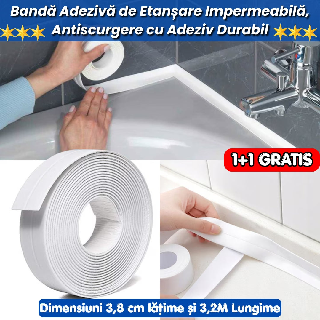 Set de 2 benzi Etanșare Colțuri 3.8cm x 3.2M – Protecție Împotriva Infiltrațiilor
