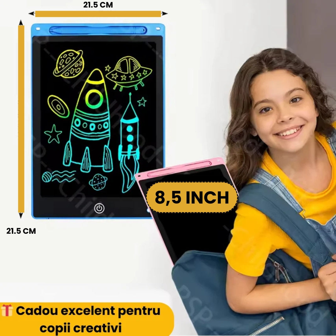 Tableta Digitală Color 8.5 Inch – Scriere & Desen, Ștergere Instantă
