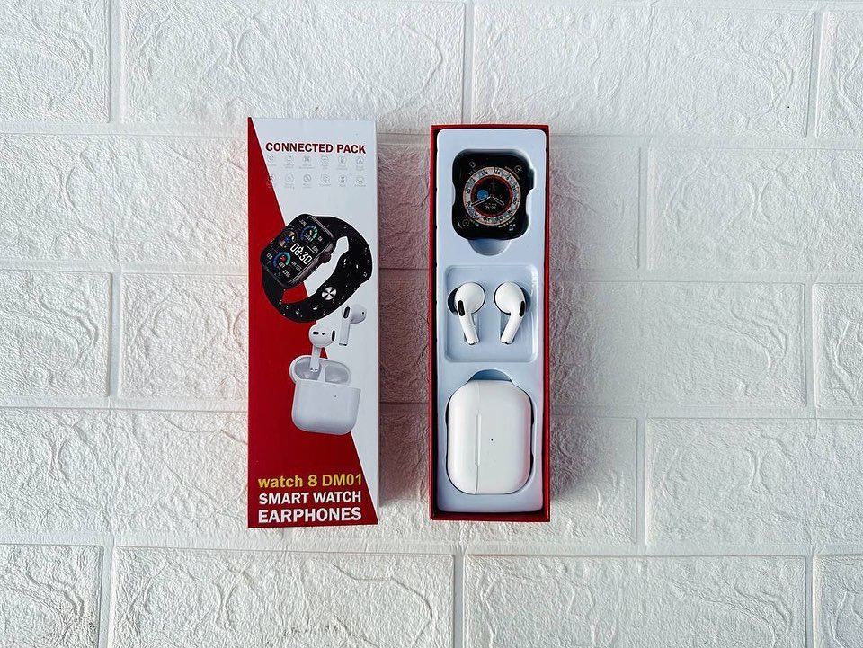 Pachet cu ceas inteligent si casti wireless