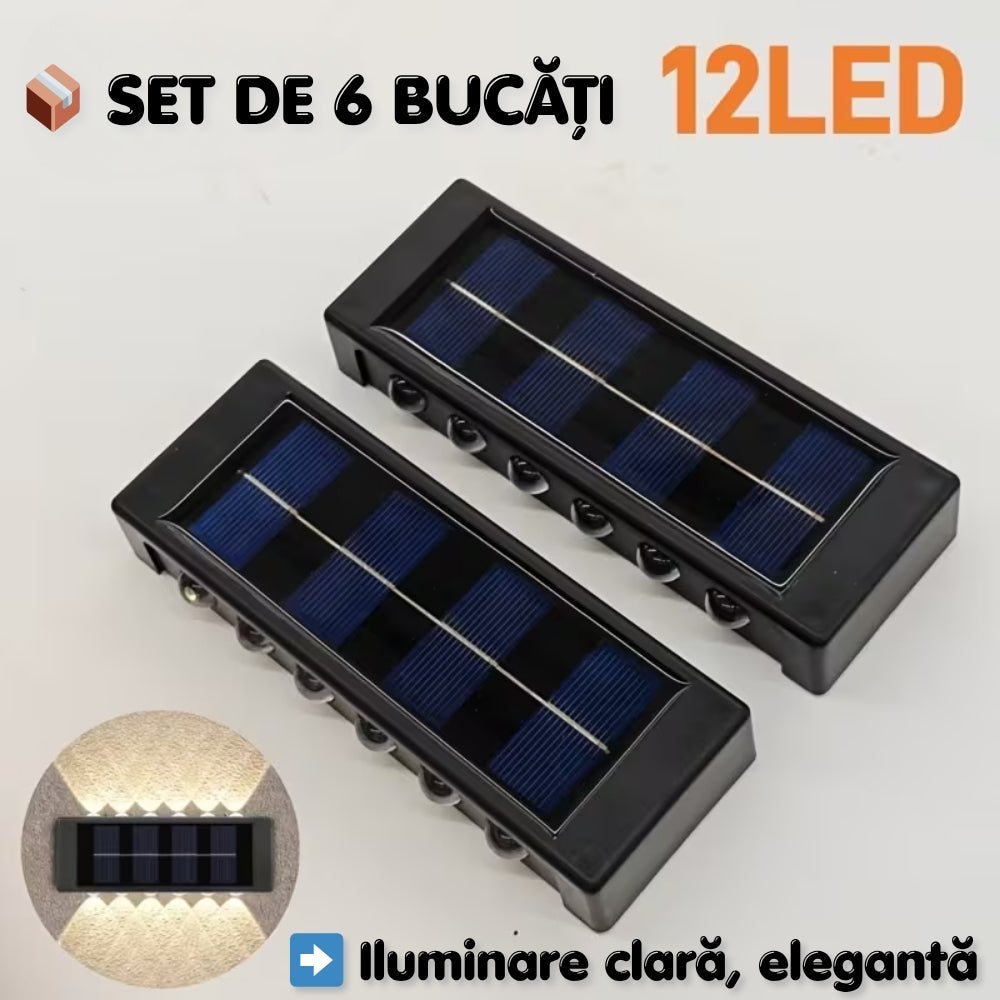 Set 6 Lămpi Solare de Perete – Iluminare Decorativă Exterior